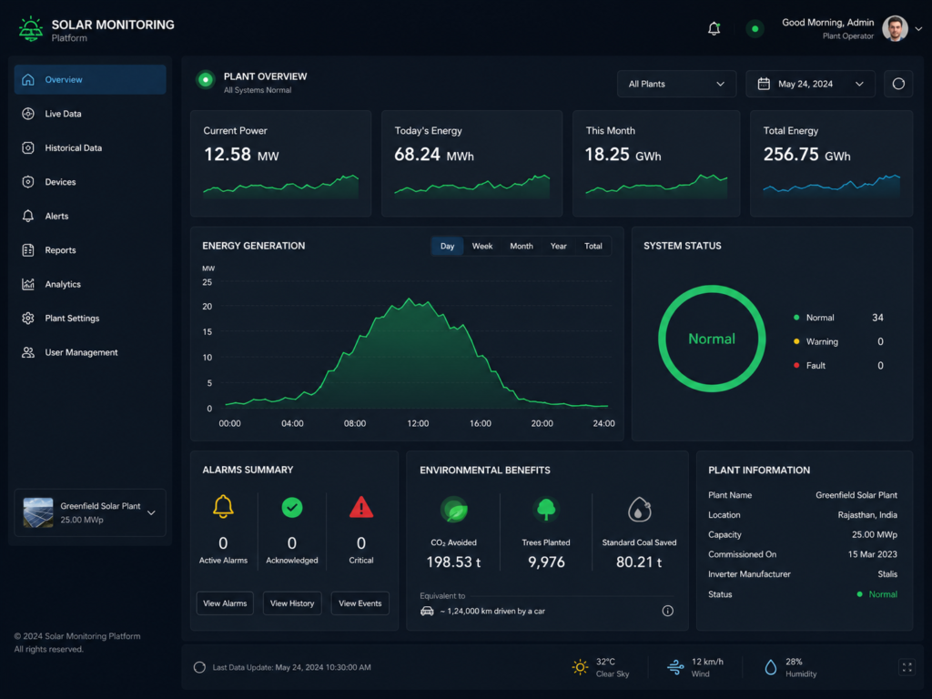 solar monitoring dashboard